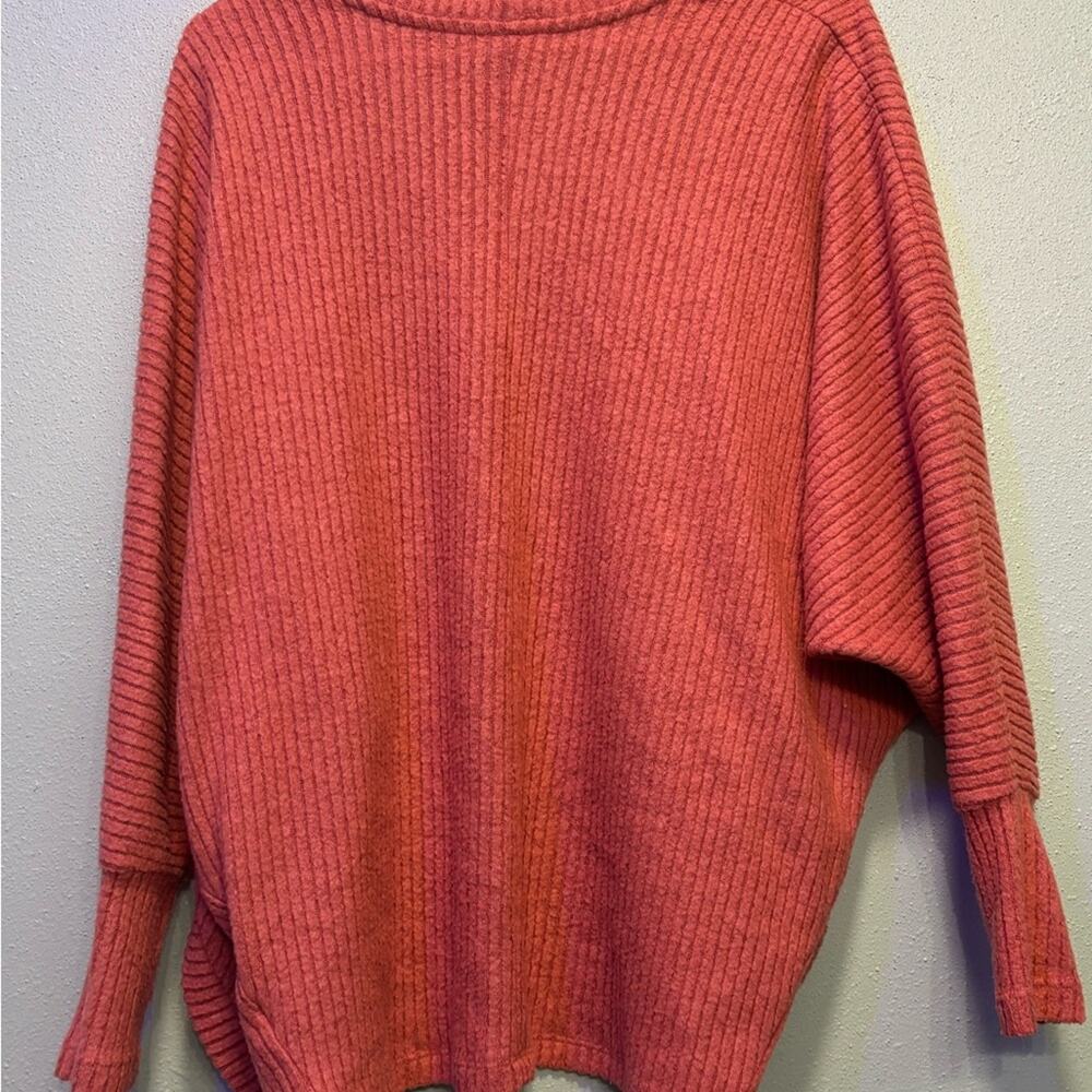 Tresics Women’s Muted Coral Ribbed Open-Front Cardigan Size Small - Picture 7 of 8